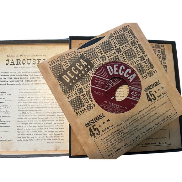 Vintage Lot of 3 Musicals 45 RPM Records 5-6 Two Sided Vinyls Each Decca - Picture 7 of 7